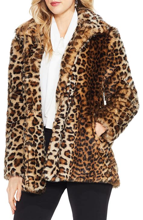 faux fur leopard coat women|leopard lined faux suede coat.